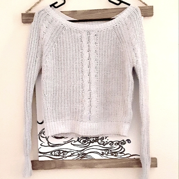 Abercrombie & Fitch Gray Sparkle Sweater Top - Picture 3 of 8